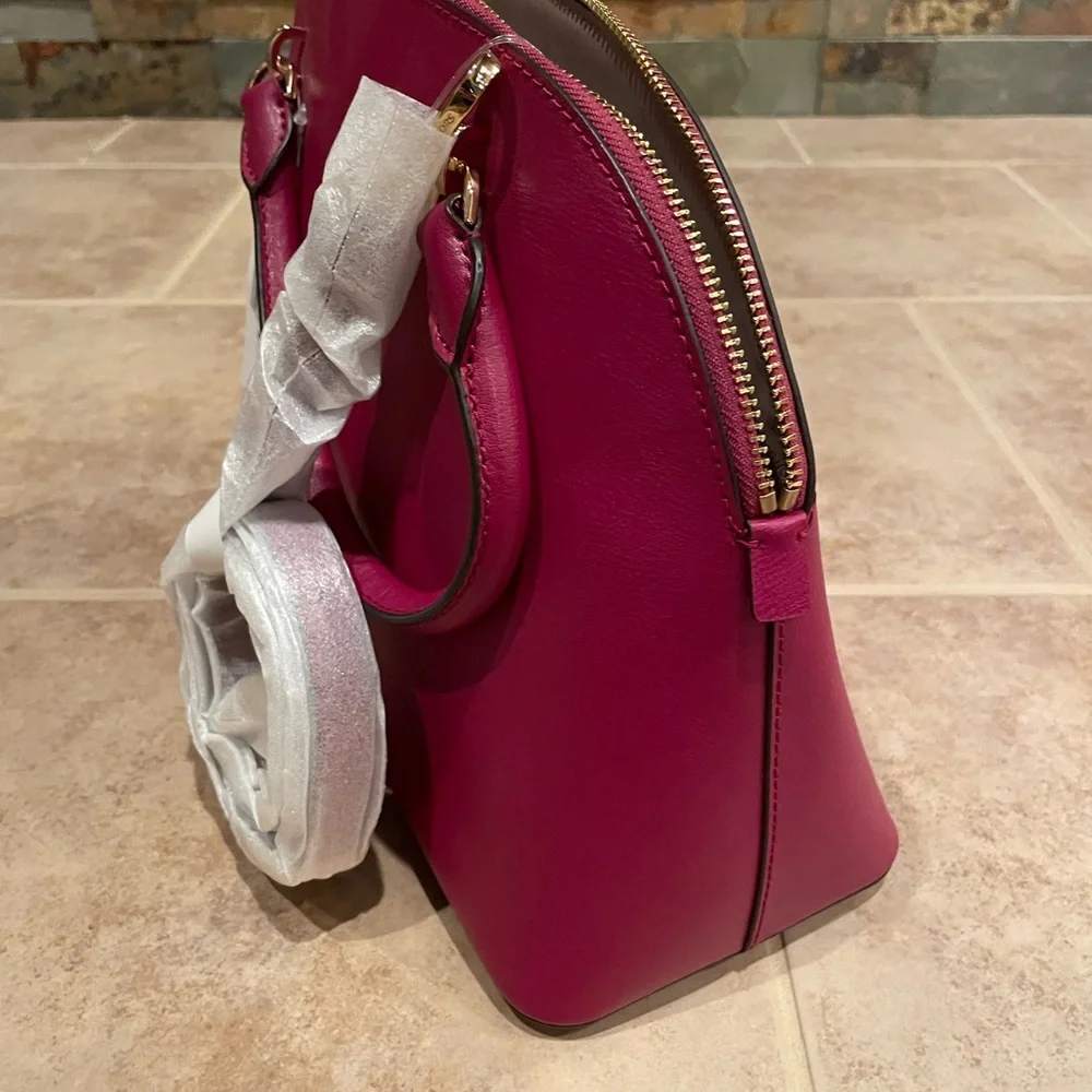 MICHAEL KORS EMMY DOME LARGE SATCHEL LEATHER SHOULDER BAG - Authentic NWT